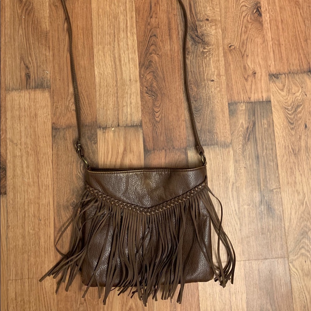 Dark Brown Fringe Crossbody Purse